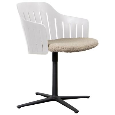 Cane-line Choice Indoor Chair with Seat Cover, Swivel Base - Color: White -