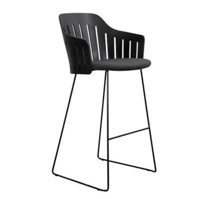 Cane-line Choice Outdoor Bar Chair, Sled Base - Color: Black - 54500PPS | 5