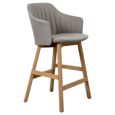 Cane-line Choice Indoor/Outdoor Stool with Seat/Back Covers, Teak Base - Co