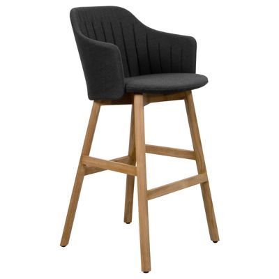 Cane-line Choice Indoor/Outdoor Stool with Seat/Back Covers, Teak Base - Co