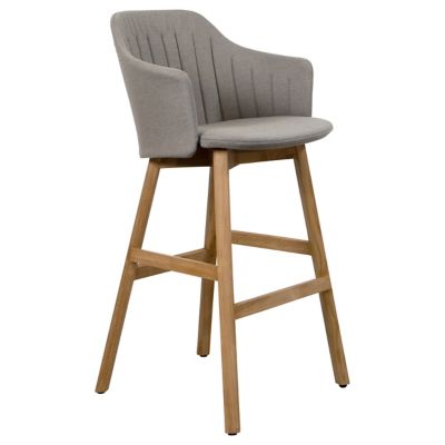 Cane-line Choice Indoor/Outdoor Stool with Seat/Back Covers, Teak Base - Co