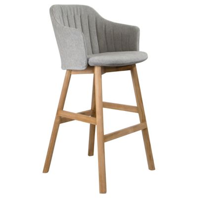 Cane-line Choice Indoor/Outdoor Stool with Seat/Back Covers, Teak Base - Co