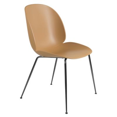 GUBI Beetle Dining Chair - Conic Base - Color: Brown - 10005789 | 10064869