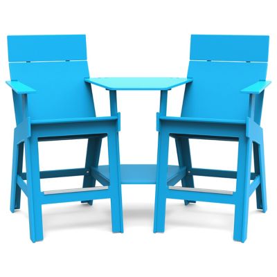 Loll Designs Lollygagger Hi-rise Chair Set with Round Bridge - Color: Blue 