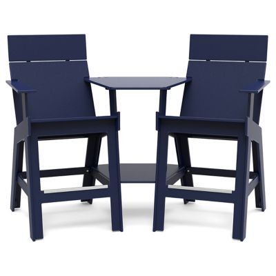 Loll Designs Lollygagger Hi-rise Chair Set with Round Bridge - Color: Blue 