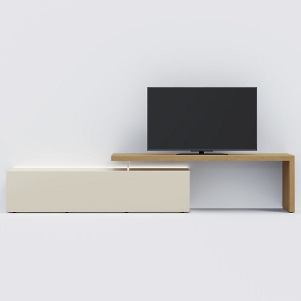 Domino/People TV Unit Composition with LED Lighting - Color: Beige - Pianca 130-10000-0153-00
