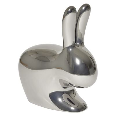 QBO2548183 Qeeboo Rabbit Metal Finish Baby Chair - Color: Sil sku QBO2548183