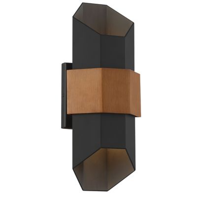 Huxe Calogero LED Outdoor Wall Light - Color: Black - Size: Medium