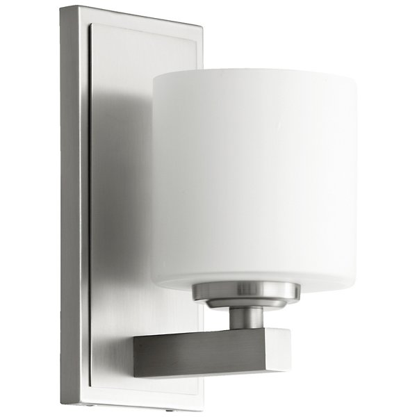 Quorum International Cylinder Wall Sconce - Color: Satin Nickel - Size: 1 l