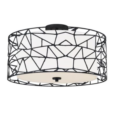 Quoizel Newcastle Semi-Flushmount / Pendant Light in White, Size: 4 light