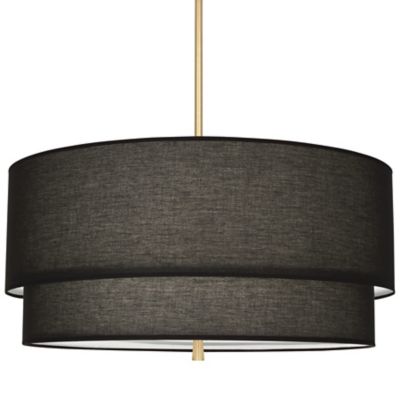 Robert Abbey Decker Drum Pendant Light in Black, Size: Large