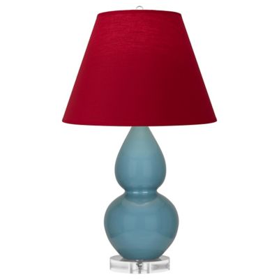 Robert Abbey Double Gourd Lucite Accent Table Lamp in Blue