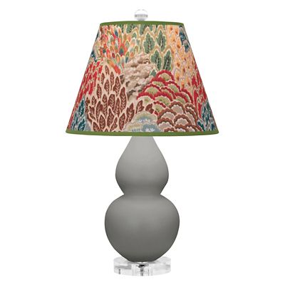 Robert Abbey Double Gourd Lucite Accent Table Lamp in Grey