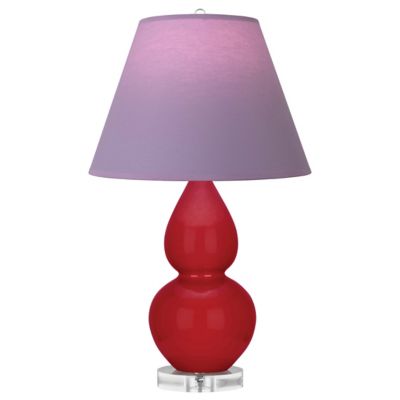 Robert Abbey Double Gourd Lucite Accent Table Lamp in Red