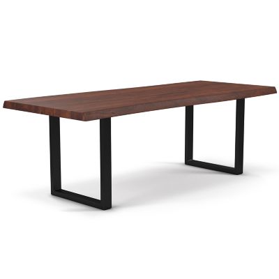 Urbia Brooks U-Base Rectangular Dining Table in Brown, Size: Medium
