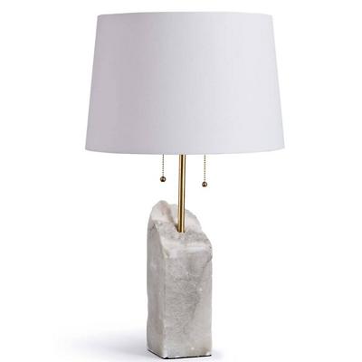 Square Raw Alabaster Table Lamp