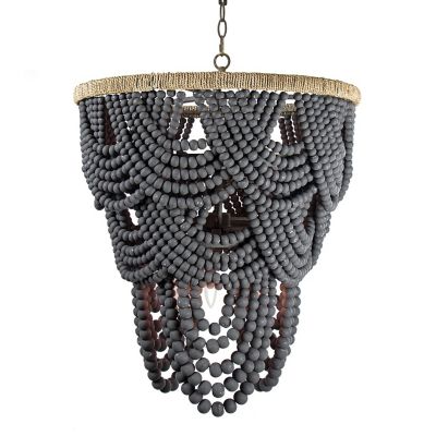 Regina Andrew Southern Living Lorelei Wood Bead Chandelier - Color: Grey - 