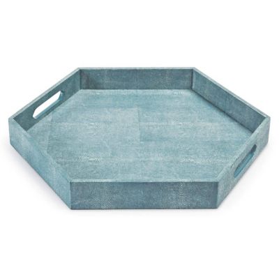 Regina Andrew Shagreen Hex Tray - Color: Blue - 20-1145TQ