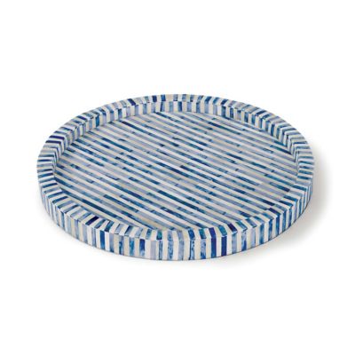 RGA2452069 Regina Andrew Bone & Indigo Tray - Color: Blue - 2 sku RGA2452069