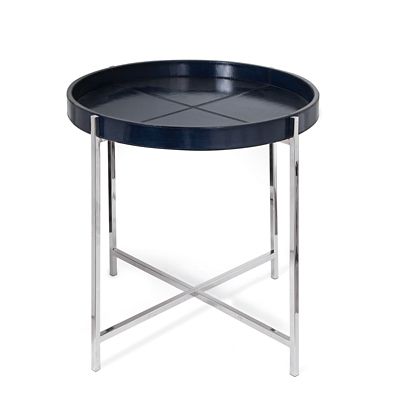 Regina Andrew Derby Leather Tray Table - Color: Blue - 30-1173BL