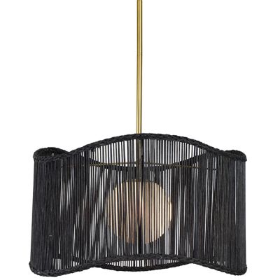 Regina Andrew Coastal Living Nimes Drum Pendant Light - Color: Black - Size