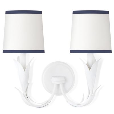 Regina Andrew River Reed Double Wall Sconce - Color: White - Size: 2 light 