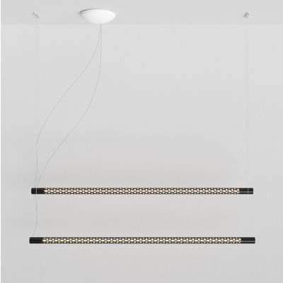 Rotaliana by LUMINART Squiggle Balance LED Linear Chandelier Light - Color: