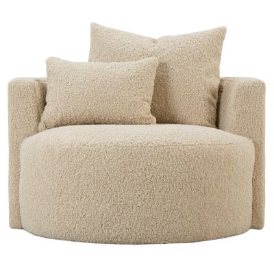 Rowe Furniture Leander Sherpa Lounge Chair - Color: Cream - LEANDER-P-068-P