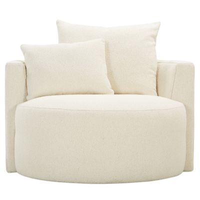 Rowe Furniture Leander Swivel Chair - Color: White - LEANDER-016-PA