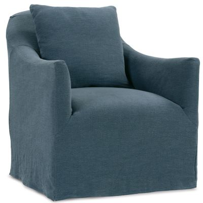 Rowe Furniture Noel Slipcover Swivel Chair - Color: Blue - NOEL-SLIP-016-13