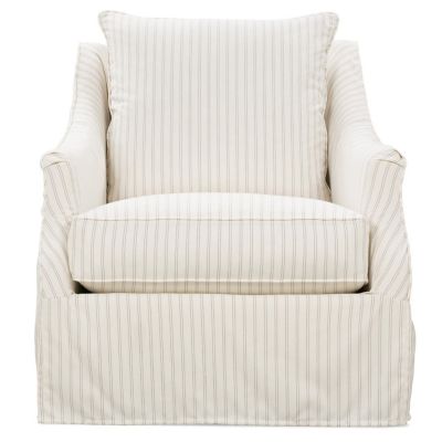 Rowe Furniture Kate Slipcover Swivel Chair - Color: Grey - KATE-016-PB