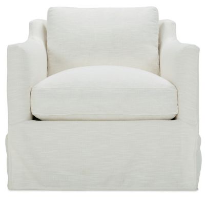 Rowe Furniture Madeline Slipcover Swivel Chair - Color: White - MADELINE-S-