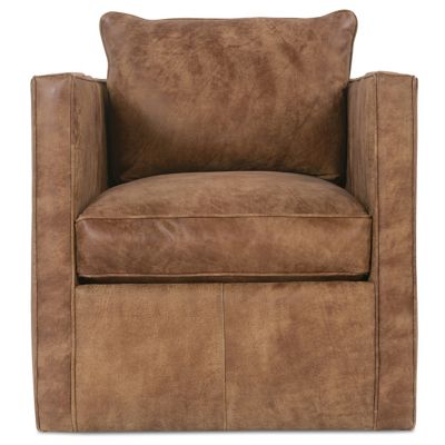 Rowe Furniture Rothko Leather Swivel Chair - Color: Brown - ROTHKO-L-016-PB