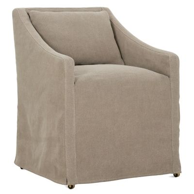 Rowe Furniture Odessa Slipcover Dining Armchair with Casters - Color: Brown