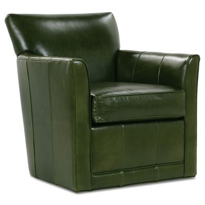 Rowe Furniture Times Square Leather Swivel Chair - Color: Green - C181-L-01