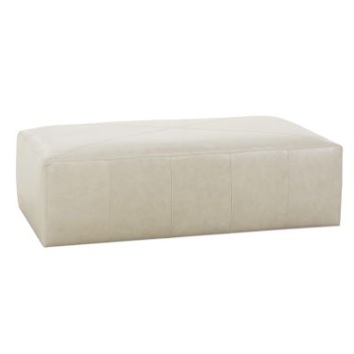 Rowe Furniture Miles Leather Rectangular Ottoman - Color: Beige - MILES-L-0