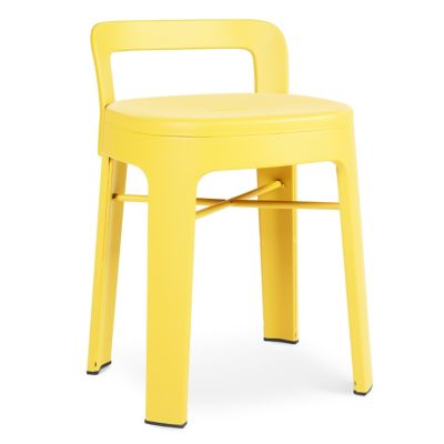 RS Barcelona Ombra Stool, Low With Backrest - Color: Yellow - OMLOWBR-8N