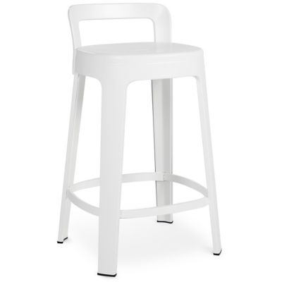 RS Barcelona Ombra Stool with Backrest - Color: White - OMCOUBR-1N