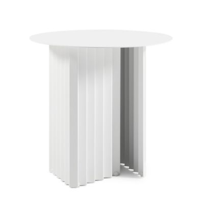 RS Barcelona Plec Outdoor Side Table - Color: White - PLERND50STL-1N