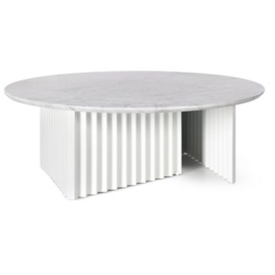 RS Barcelona Plec Outdoor Coffee Table - Color: White - PLERND90MBL-1N