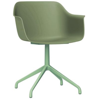 Resol Shape Spider Leg Swivel Armchair - Set of 2 - Color: Green - 05213//2