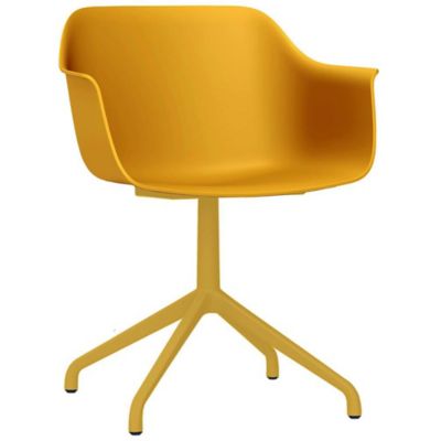 Resol Shape Spider Leg Swivel Armchair - Set of 2 - Color: Yellow - 05217//