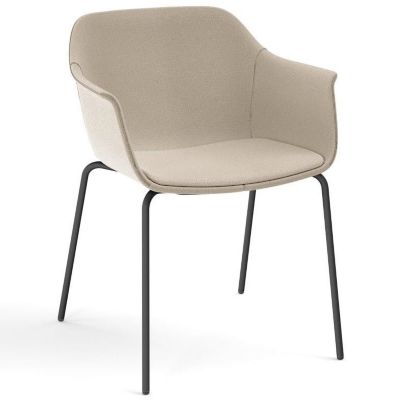 Resol Shape Upholstered Armchair - Color: White - 85908/GABSTE/1X/STE61149