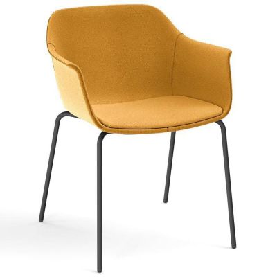 Resol Shape Upholstered Armchair - Color: Yellow - 85908/GABSTE/1X/STE62057