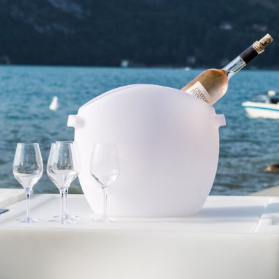 Smart & Green Fresh Bluetooth LED Champagne Cooler in White, Size: Small