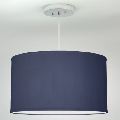 Alder & Ore Bryce Linen Drum Pendant Light - Color: Blue - Size: 18 In