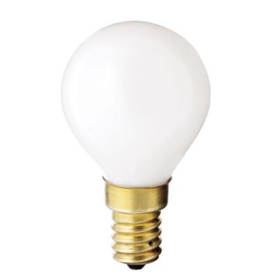 40W 120V G14 E14 White Globe Bulb by Satco Lighting S3398