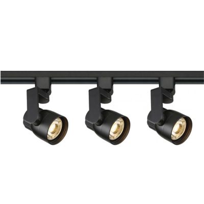 Satco Lighting 12W Angle Arm LED Track Lighting Kit - Color: Black - TK424