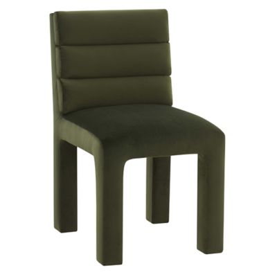 Alder & Ore Iain Channel Tufted Dining Chair - Color: Green