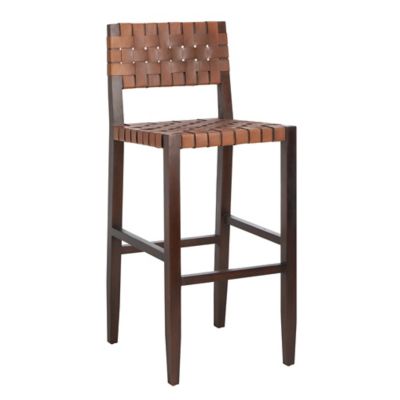 Alder & Ore Thais Woven Leather Barstool - Color: Brown